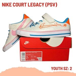 Size 2y Nike Court Legacy (PSV) Sail/Total Orange DZ2814 100